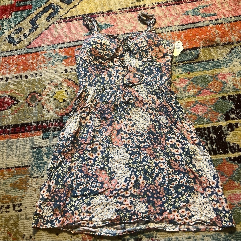 Auw floral mini dress size XL NWT